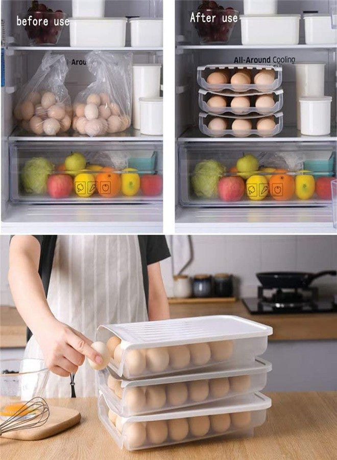 JRM's Auto Scrolling Egg Holder For Refrigerator, Large Capacity 18 Count Transparent Plastic Egg Container For Refrigerator, Stackable Fridge Egg Organizer (18 Egg Storage Auto Roller Container) - Image 5